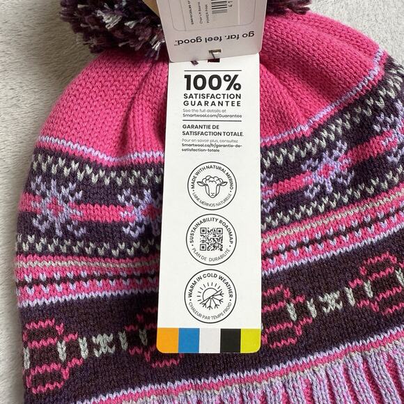 Smartwool Chair Lift Beanie Pink NWT Fair Isle Winter Ski Snowboard Outdoor - Picture 4 of 10